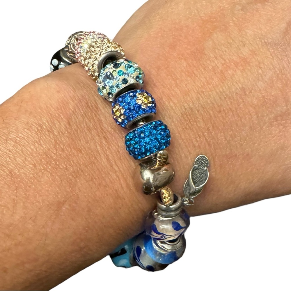 Pandora 925 ALE Sterling Silver Barrel Clasp Snake Chain  Charm Bracelet - Picture 8 of 13